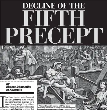  ??  ?? William Hogarth’s famous 1751 ‘Gin Lane’ satirising the effects of cheap alcohol on the poor