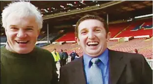  ??  ?? Source of delight: Eddie Butler with Jonathan Davies