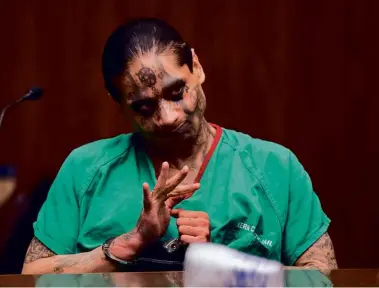  ??  ?? LEFT: Self-styled Satanist Jaime Osuna in court.