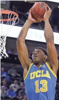  ?? ASSOCIATED PRESS ?? Ike Anigbogu, a projected first-round pick, averaged just 13 minutes per game during his lone season at UCLA.