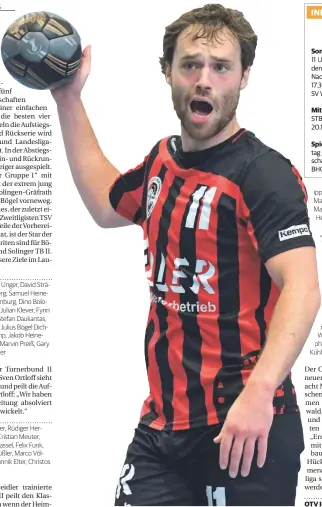  ?? FOTO: KURT KOSLER ?? Spielertra­iner Sven Ortloff startet mit der Turnerbund-Reserve erst am Mittwoch in die neue Handball-Saison.