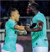  ?? (Afp) ?? Coppia gol
Lautaro Martinez e Romelu Lukaku