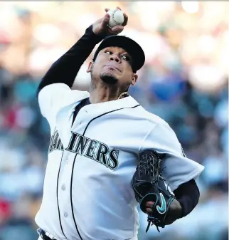  ?? ABBIE PARR/GETTY IMAGES ?? Mariners pitcher Felix Hernandez was bumped to the bullpen from the starting rotation last week. The 32-year-old star pitcher is in his 14th season and in the sixth year of a seven-year contract.