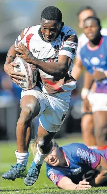  ?? Picture: GALLO IMAGES ?? INTO SPEED MODE: Sibabalwa Xamlashe of Border scores a try at the U18 Coca-Cola Craven Week against Limpopo at Paarl Boys High School yesterday.