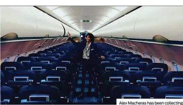  ??  ?? Alex Macheras has been collecting air miles travelling across the world in brand new airplanes