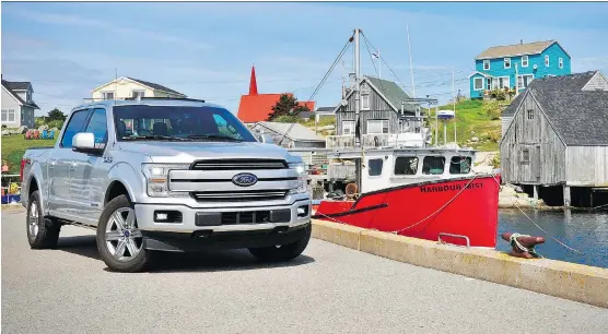  ?? PHOTOS: DEREK McNAUGHTON/DRIVING ?? The new diesel engine in the 2018 Ford F-150 allowed Driving’s Derek McNaughton to travel from Ottawa to Fredericto­n, N.B., on a single tank of fuel.