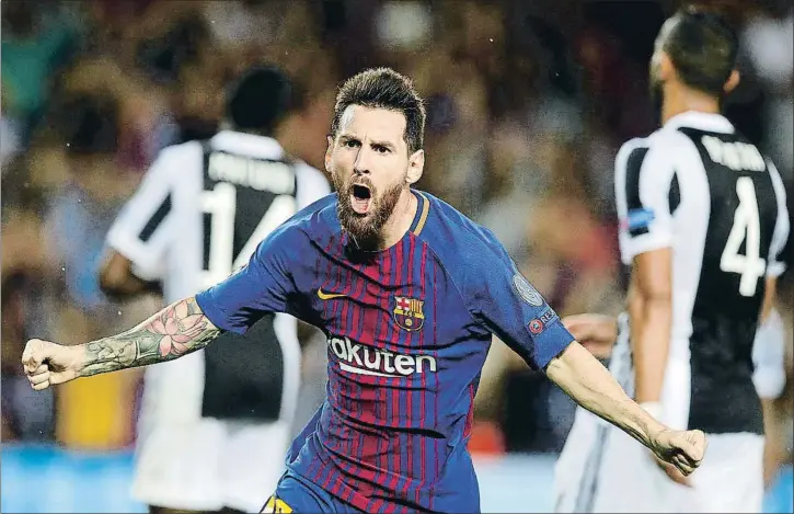  ?? ALBERTO ESTÉVEZ / EFE ?? Messi fue, una vez más, el dinamizado­r y ejecutor final del juego del Barcelona: abrió el marcador, provocó el segundo y anotó el tercero en una noche impecable
