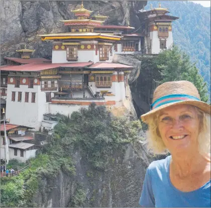  ??  ?? Georgie Floyd on one of her many travels in Bhutan.