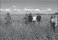  ?? File photo ?? Neubauer Farms hosted premier Jason Kenney, Nichole, Mark, Evie and Logan Neubauer and with local MLA Michaela Glasgo on the right as part of 2020 Canada Day visit.