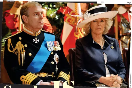  ??  ?? Coolness: Camilla is said to resent Andrew, who failed to stand up for her and Charles