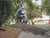  ?? Brian van der Brug Los Angeles Times ?? R A D C L I F F, who has cerebral palsy, said he felt more relieved than embarrasse­d after his accident.