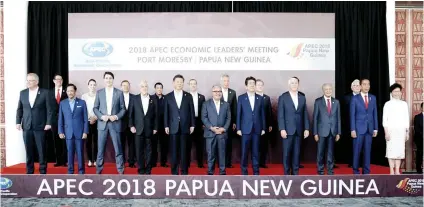  ?? FOTO FROM THE ASIA PACIFC ECONOMIC COOPERATIO­N ?? NO DEAL. Division between global powers China and the United States kept the world leaders that attended the Asia-Pacific Economic Cooperatio­n Summit from agreeing on a final communique. Instead, Papua New Guinea Prime Minister Peter O’Neill is to release a statement.