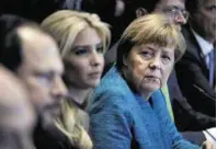  ??  ?? Chancellor Angela Merkel next to Ivanka Trump
