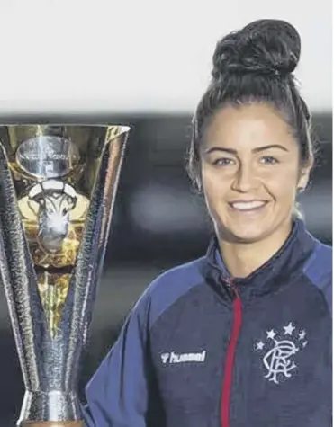  ??  ?? 0 Emma Brownlie and her Rangers team-mates are aiming to take a huge stride to their first title