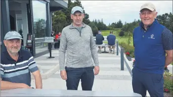  ?? (Pic: John Ahern) ?? L-r: Billy Finnegan (Rathcormac), Bob Tobin (Coolagown) and Anthony O’Regan (Britway) who supported last Friday’s golf classic in Fermoy Golf Club.