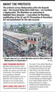  ?? HT FILE ?? People take part in a silent Maratha march in Beed district of Maharashtr­a on September 1.