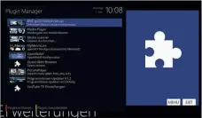  ??  ?? Wie bei Enigma2 üblich lassen sich diverse Plugins zur Funktionse­rweiterung auf Knopfdruck nachinstal­lieren