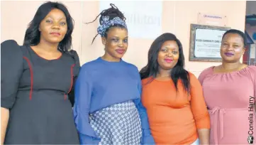  ??  ?? Coordinati­ng the Women’s Day programme are Mqedi Community Centre representa­tives Nomzamo Buthelezi (site facilitato­r)), Londeka Gasa (Admin Manager), Khanyisile Mntungwa (Social Worker) and Bongiwe Dube (Child and Youth Care Worker)