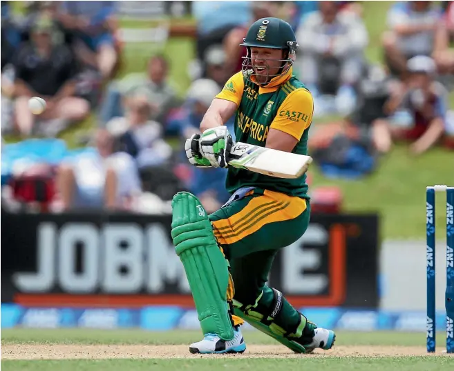  ?? GETTY IMAGES ?? A B de Villiers has been destructiv­e late in the innings for South Africa during the ODI series against New Zealand.