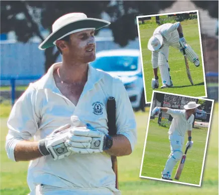  ?? Pictures: WES CUSWORTH ?? CLASS: Richie Oliver walks to third man to retrieve the ball that bowled him as Grovedale celebrates.