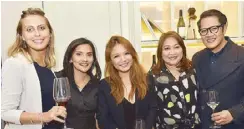  ??  ?? (From left) Margaux Brengel, Trina Ching-Ramos, Cheryl Tiu, Moët Hennessy Philippine­s marketing manager Olga Azarcon and Suki Salvador.