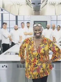  ??  ?? 0 Andi Oliver with some of the chefs of The Great British Christmas Menu