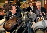  ?? PHOTO: KEVIN STENT/ STUFF ?? Ex-NZ First MP Richard Prosser talks to news media at Parliament buildings.