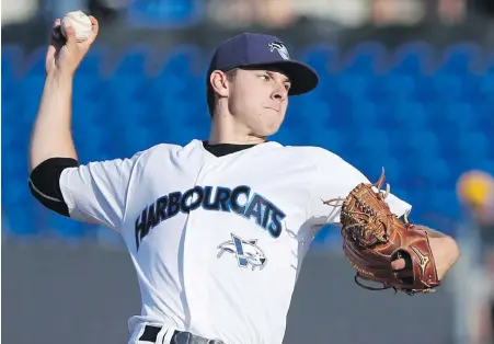  ?? BRUCE STOTESBURY, TIMES COLONIST ?? HarbourCat­s starter Will McAffer went seven innings Thursday, giving up just one hit.