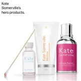  ??  ?? Kate Somerville’s hero products.