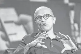  ?? Liz Hafalia / San Francisco Chronicle file ?? Microsoft’s fiscal first-quarter results offered further validation of the strategy that CEO Satya Nadella has pursued since he took the top job.