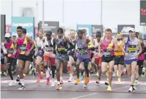  ?? PHOTOGRAPH: ZAC GOODWIN/PA ?? ▲ Mo Farah among starters in the men’s elite race at last year’s London Marathon