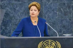  ?? AFP ?? DILMA. Es tradición que los presidente­s brasileños abran la asamblea de la ONU.