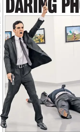  ??  ?? Burhan Ozbilici said his profession­al instincts — “taking photograph­s” — kicked in when a Turkish cop began shooting the Russian ambassador.