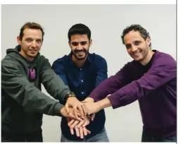  ??  ?? Los tres socios de la empresa Neki, de izda. a dcha., Nacho Vilalta, Rafael Ferrer y Raúl Novoa.