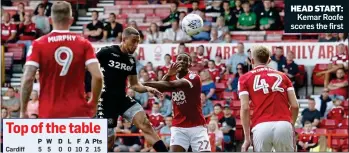  ??  ?? Kemar Roofe scores the first HEAD START: