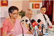  ??  ?? From left: EDB Chairperso­n Indira Malwatte, Developmen­t Strategies and Internatio­nal Trade Minister Malik Samarawick­rama and University of Moratuwa Vice Chancellor K.K.C.K. PereraPic by Pradeep Pathirana