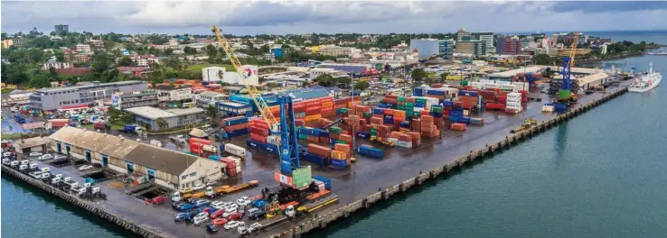  ??  ?? An aerial view of the Port of Suva