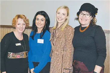  ??  ?? At the forum for Inspiring Young Women are (from left): organiser Baw Baw Latrobe LLEN partnershi­p broker Lisa Price, guest speakers Krysten Evans and Maida Anderson and compere Ruth McGowan.