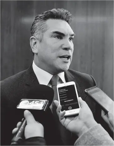  ?? FOTO PRI ?? Alejandro Moreno en el Senado luego del desplante de algunos priistas.