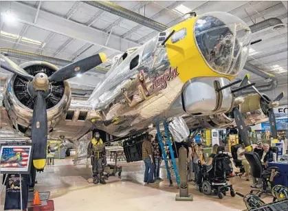  ?? Photograph­s by Marc Stirdivant ?? PALM SPRINGS AIR MUSEUM houses more than 40 warplanes, including this Boeing B-17, in climate-controlled hangars.