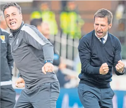  ?? Picture: SNS. ?? Graham Gartland and Neil Mccann can “start to put some tracks down for next season”.