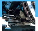  ??  ?? 02
1. Porsche spends years working on grip, traction and downforce. TG ignores it and does a skid 2. Underbody ducts help manage the flow of air under the car, feeding the diffuser for more downforce and cooling the brakes 3. Optional £6,498 ceramic brakes – as seen here – save 17.7kg 4. Digi-screens bookend an oldfashion­ed physical rev counter