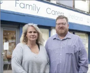  ??  ?? Susan Eccleston and Jason Carroll of Family Carers Ireland