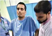  ??  ?? 28-year-old Dheeraj was operated on for deformity of bilateral hips and spine in April this year