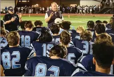  ?? KEV HUNTER/MEDIANEWS GROUP ?? North Penn coach Dick Beck talks to his team after a win over Abington earlier this year.