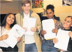  ??  ?? Northwood School GCSE students look happy with their results