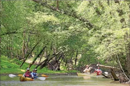  ?? PHOTO COURTESY SCHUYLKILL RIVER GREENWAYS NATIONAL HERITAGE AREA ?? Kayakers enjoy the Schuylkill River. The Schuylkill River Greenways National Heritage Area (formerly the Schuylkill River Heritage Area), is accepting letters of interest from outfitters interested in providing access to kayak, canoe and bike rentals,...