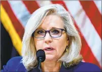  ?? Ji m Bourg Associated Press ?? PLAYGROUND PICK: Republican­s of conscience stand with Liz Cheney; MAGA liars line up with her opponent.