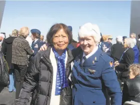  ?? Courtesy Bill Harmon 2010 ?? Maggie Gee (left) and Elaine Harmon attend a 2010 event in Washington in which they and 200 other WASPs received Congressio­nal Gold Medals.