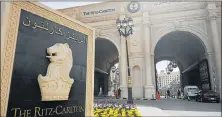  ?? Picture: AFP/ FAYEZ NURELDINE ?? PRINCELY LOCK-UP: The main entrance of the Ritz-Carlton Hotel in the Saudi capital, Riyadh